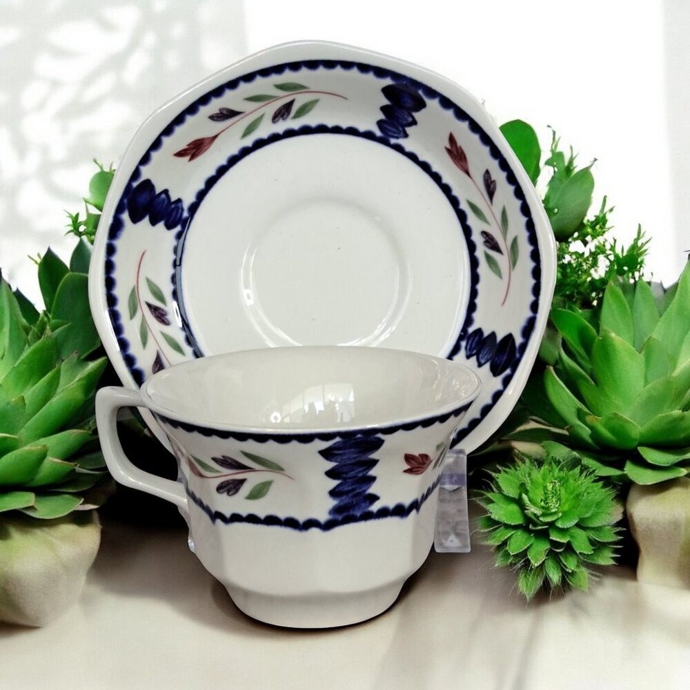 Adams Lancaster China Tea Cup & Saucer, Ironstone Made in England